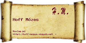 Hoff Mózes névjegykártya